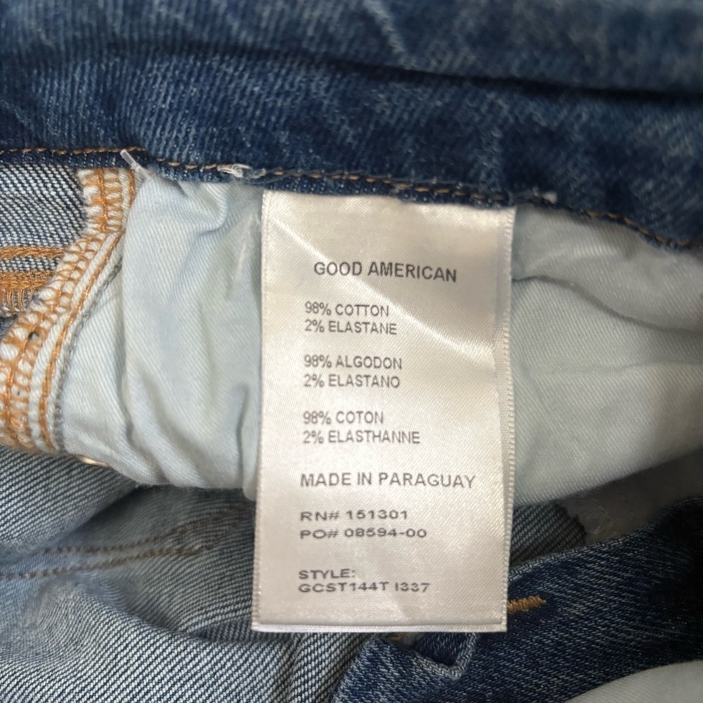 Good American Womens Straight Curve Distressed Jeans size 6/28 - Picture 4 of 10